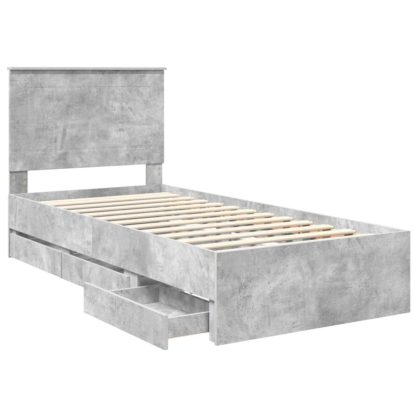 Krevetna konstrukcija s ladicama Betonski sivi 90 x 200 cm