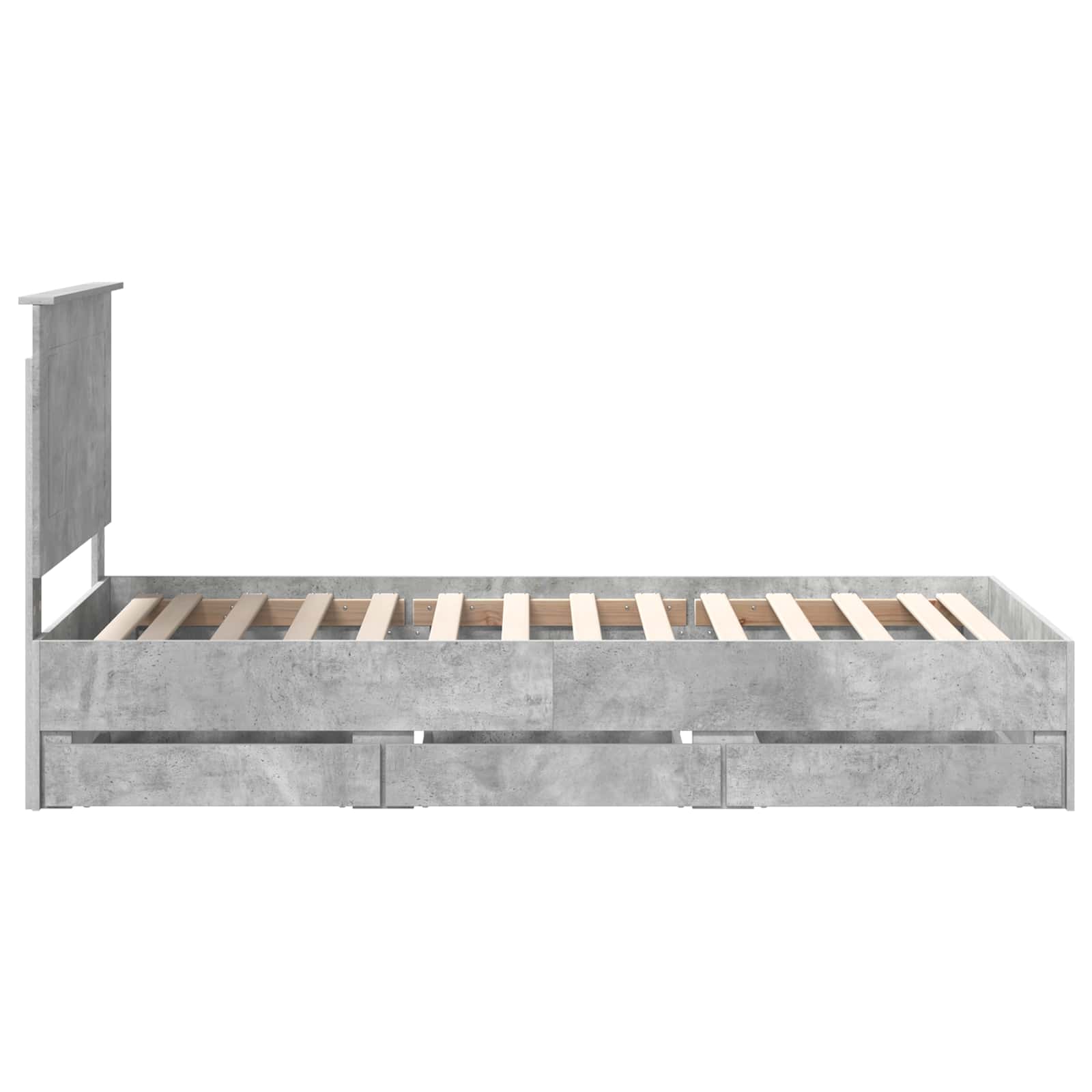 Krevetna konstrukcija s ladicama Betonski sivi 75 x 190 cm