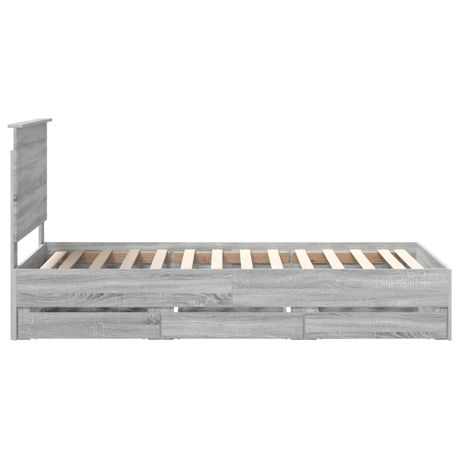 Krevetna konstrukcija Siva Sonoma 75 x 190 cm Inženjersko Drvo