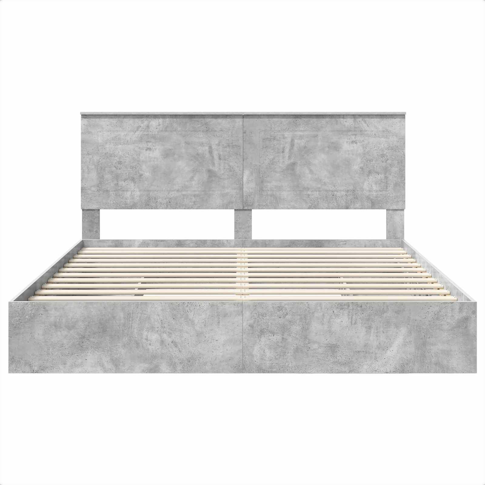Krevet s od storage s uzglavljem Betonski sivi 200 x 200 cm