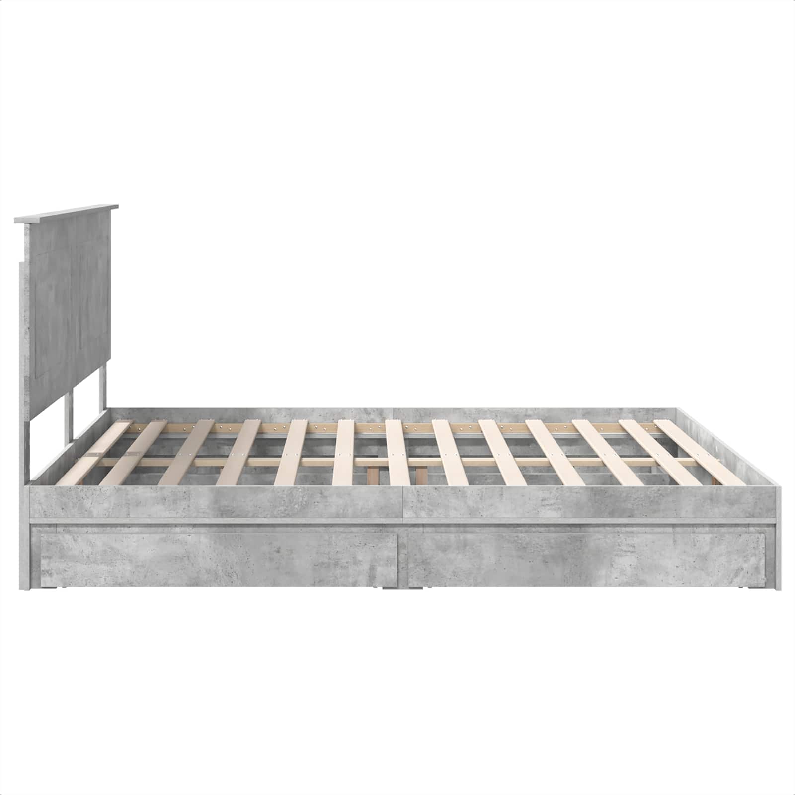 Krevet s od storage s uzglavljem Betonski sivi 200 x 200 cm