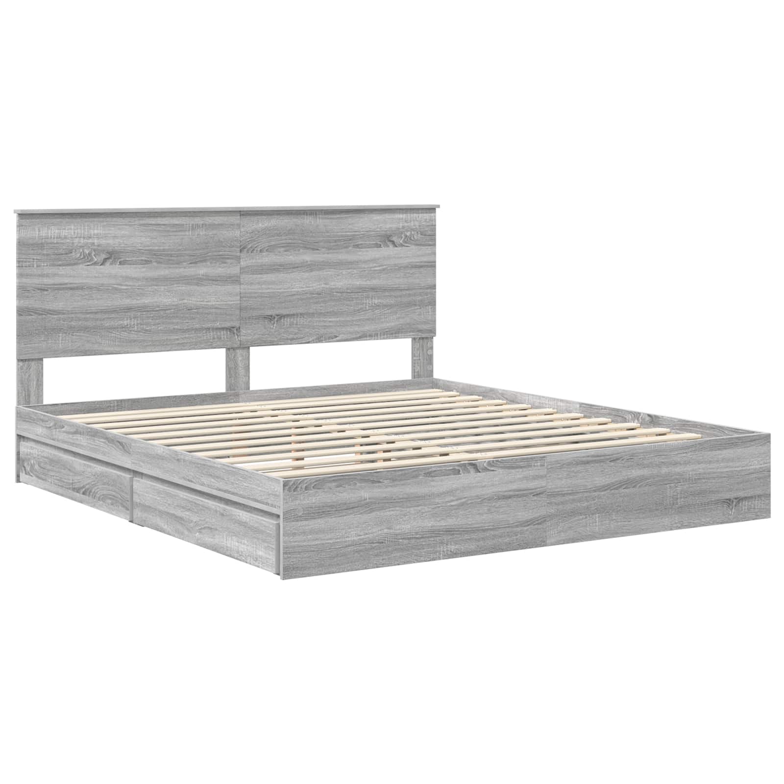 Krevet s od storage Siva Sonoma 180 x 200 cm Konstruirano drvo
