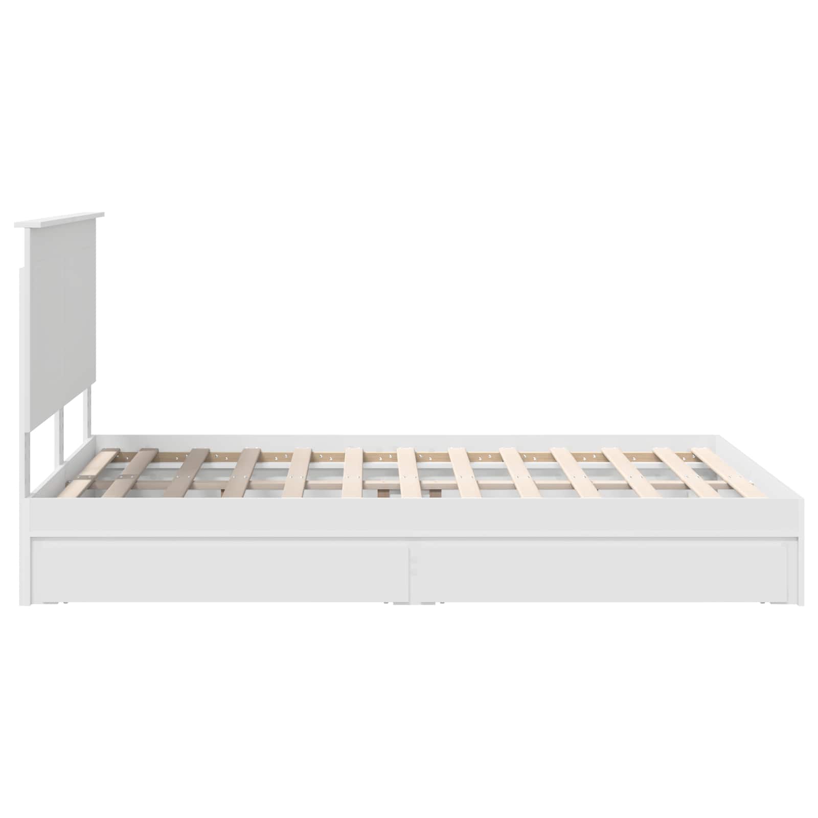 Krevet s od storage Bijelo 160 x 200 cm Konstruirano drvo
