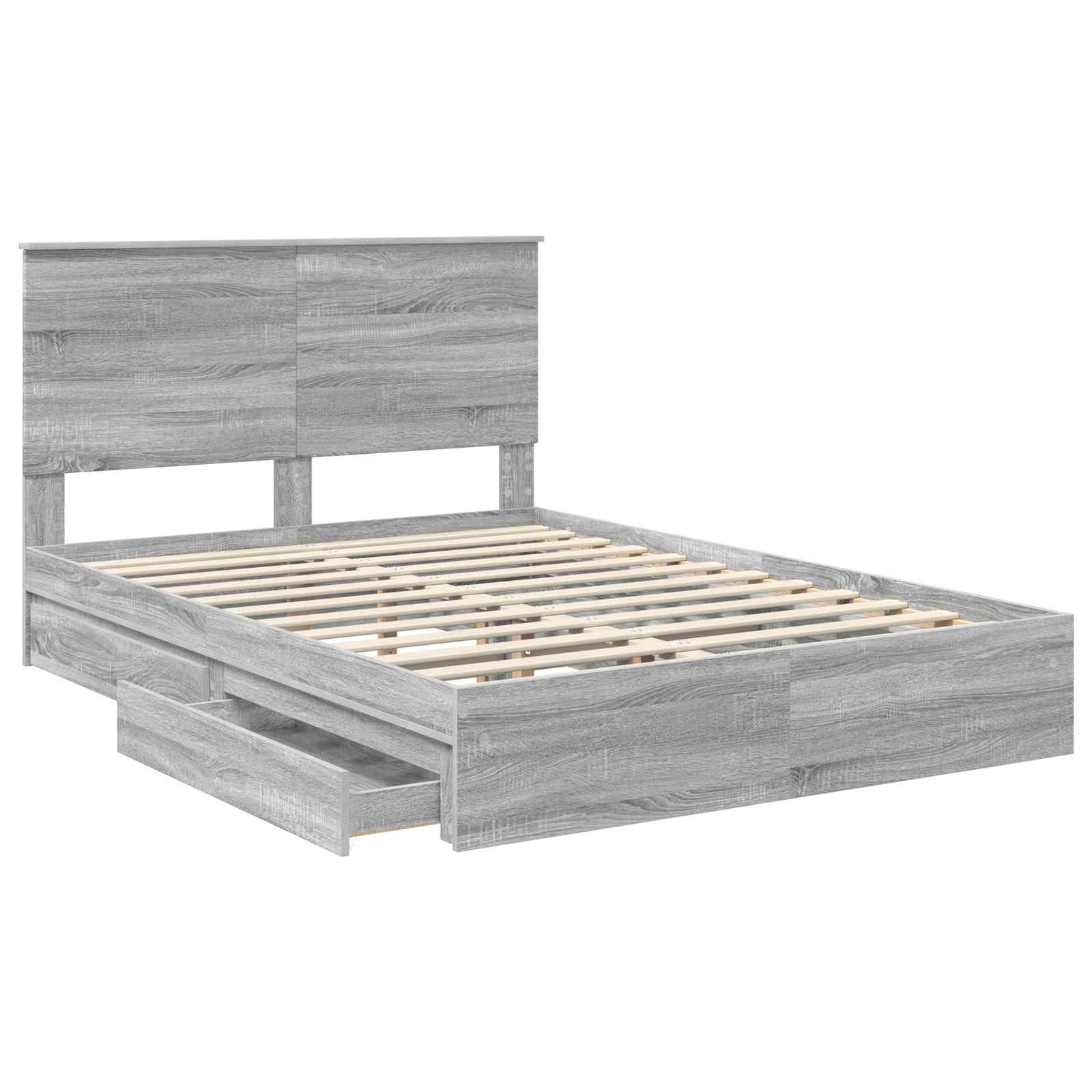 Krevet s od storage Siva Sonoma 150 x 200 cm Konstruirano drvo