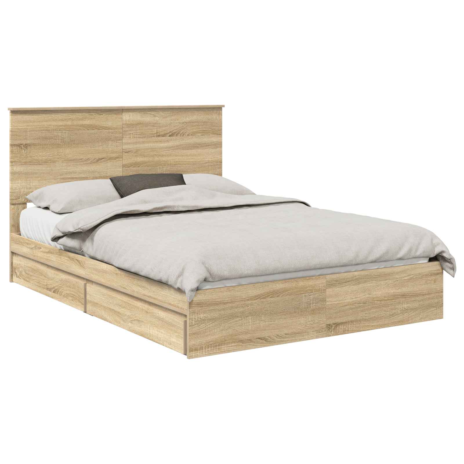 Krevet s od storage Sonoma hrast 140 x 200 cm Konstruirano drvo