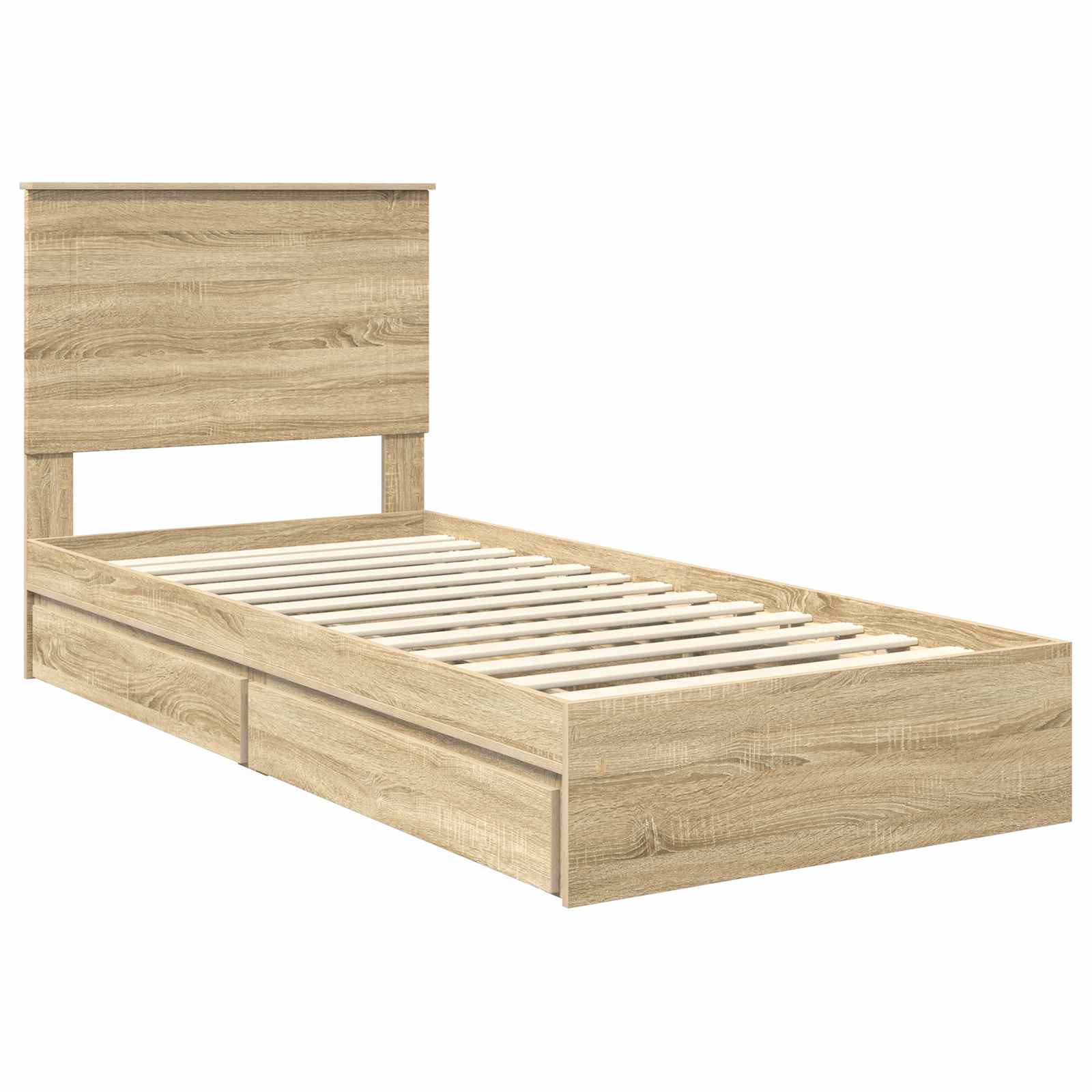 Krevet s od storage Sonoma hrast 100 x 200 cm Konstruirano drvo