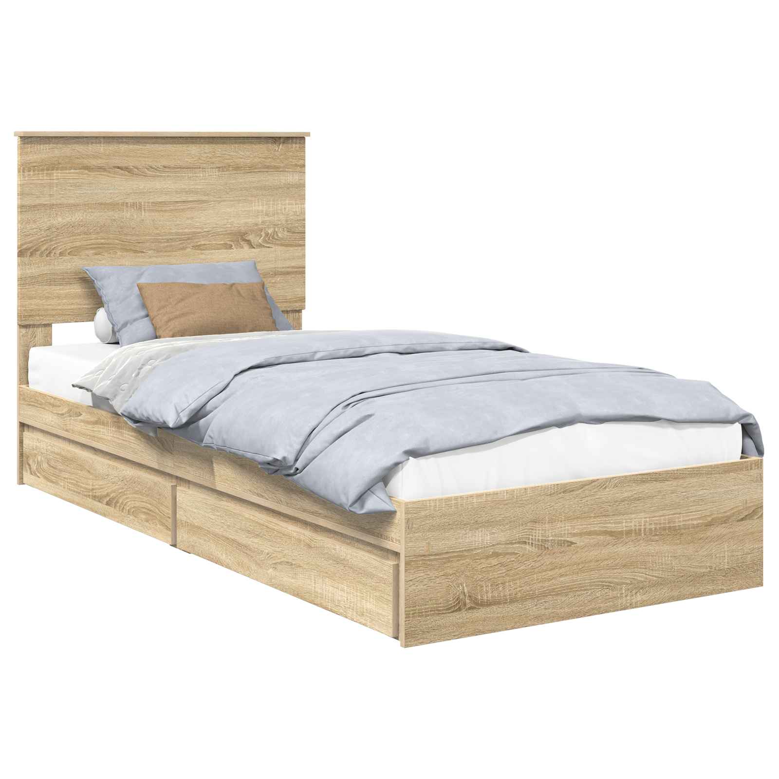 Krevet s od storage Sonoma hrast 90 x 190 cm Konstruirano drvo