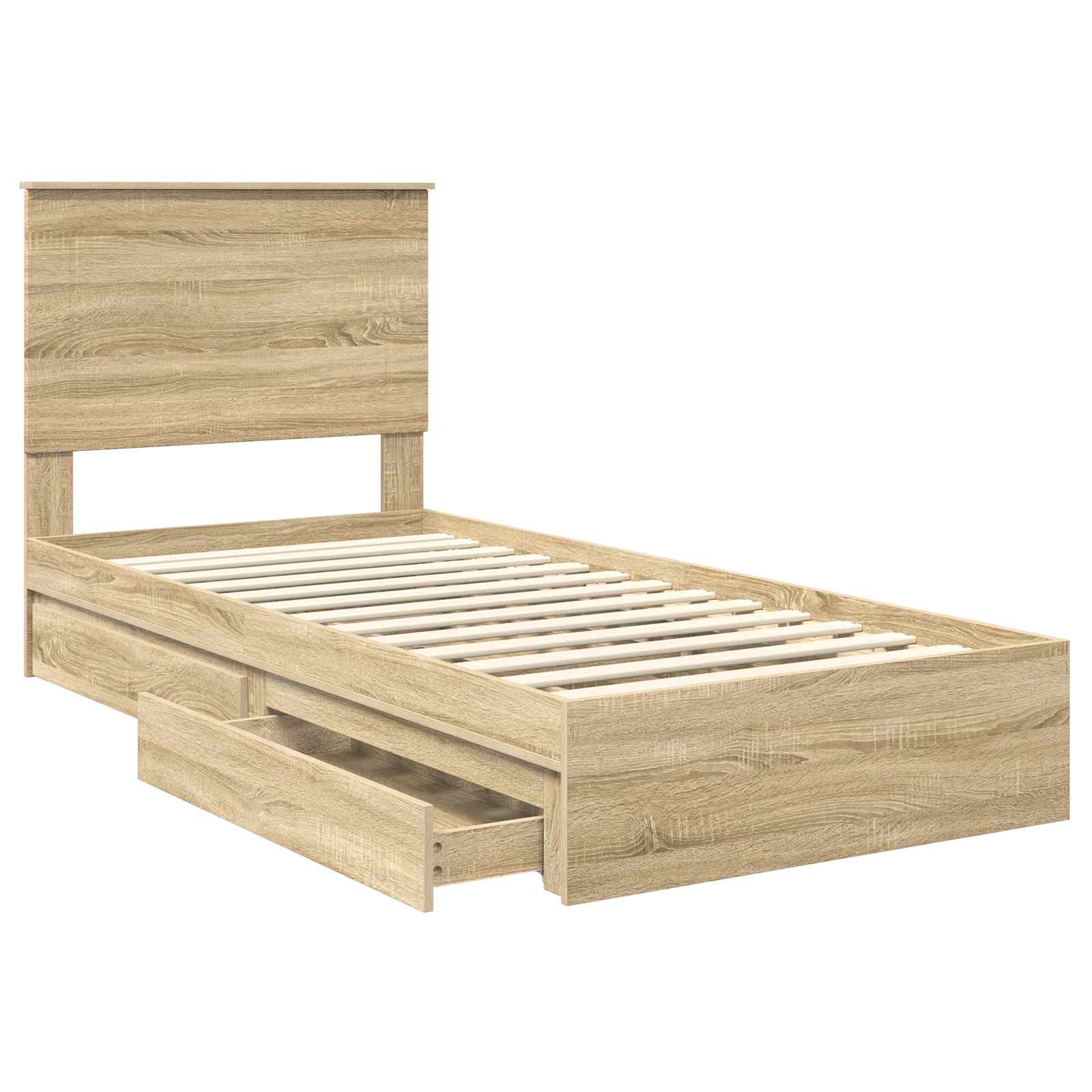 Krevet s od storage Sonoma hrast 90 x 190 cm Konstruirano drvo
