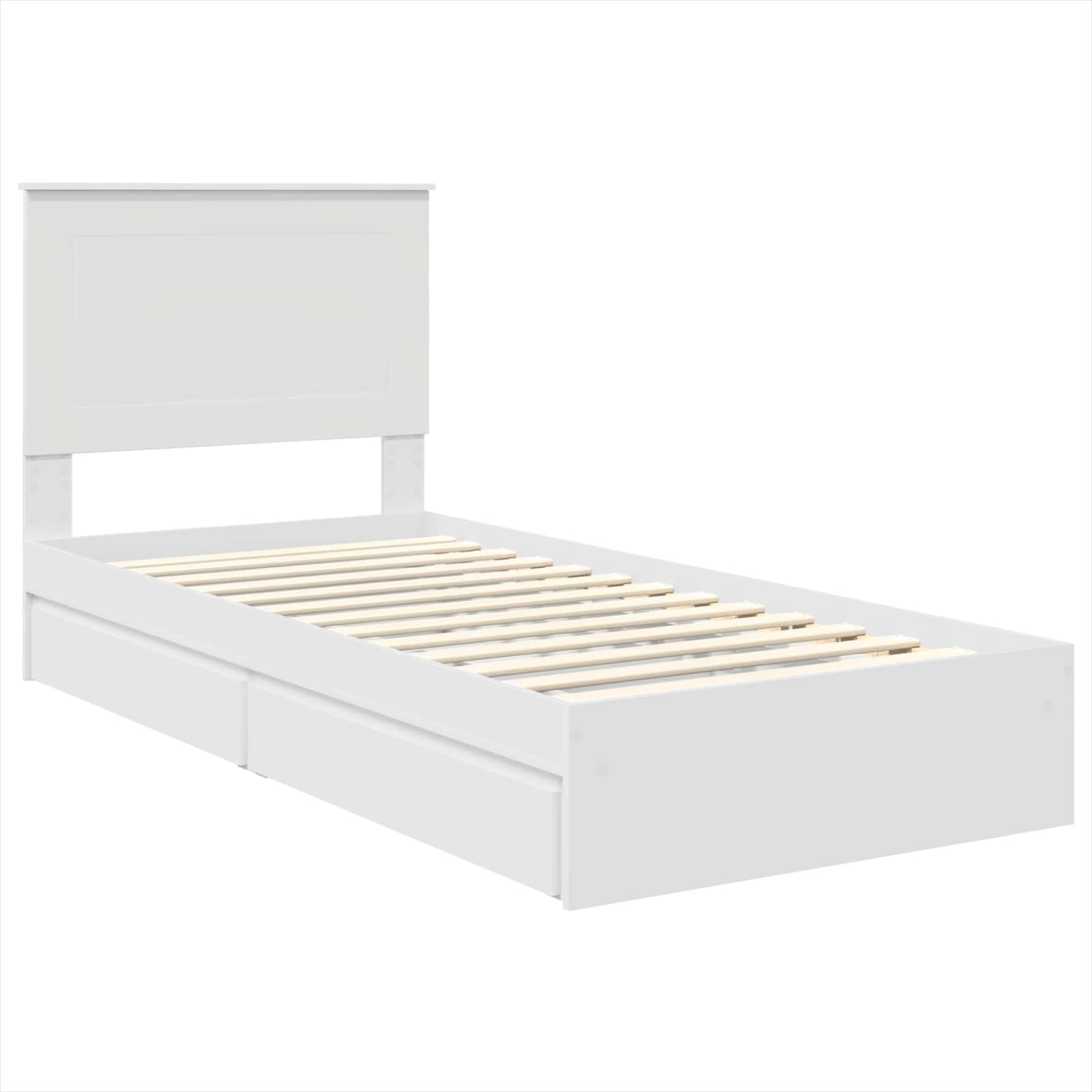 Krevet s od storage Bijelo 90 x 200 cm Konstruirano drvo