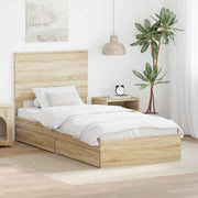 Krevet s od storage Sonoma hrast 90 x 200 cm Konstruirano drvo