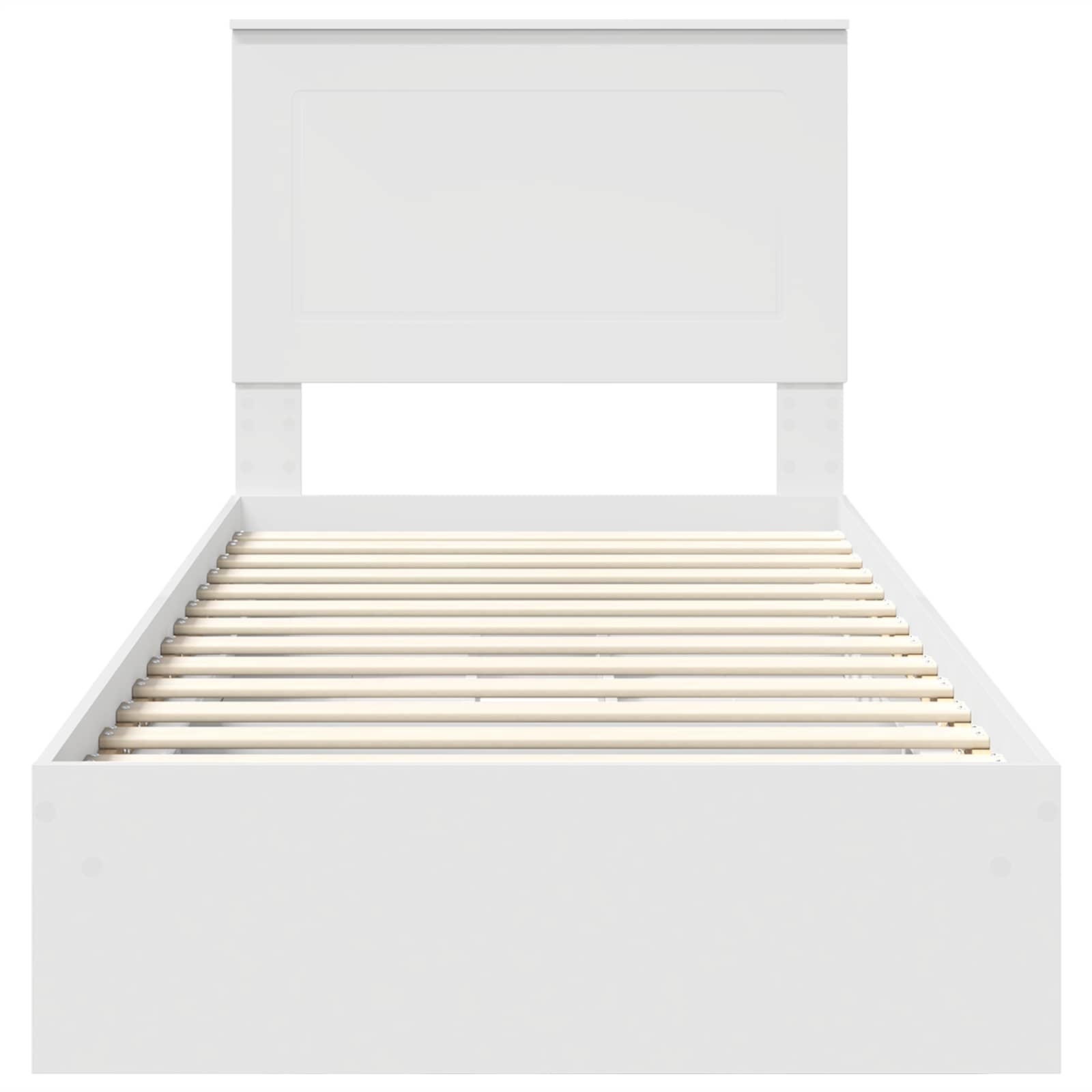 Krevet s od storage Bijelo 75 x 190 cm Konstruirano drvo
