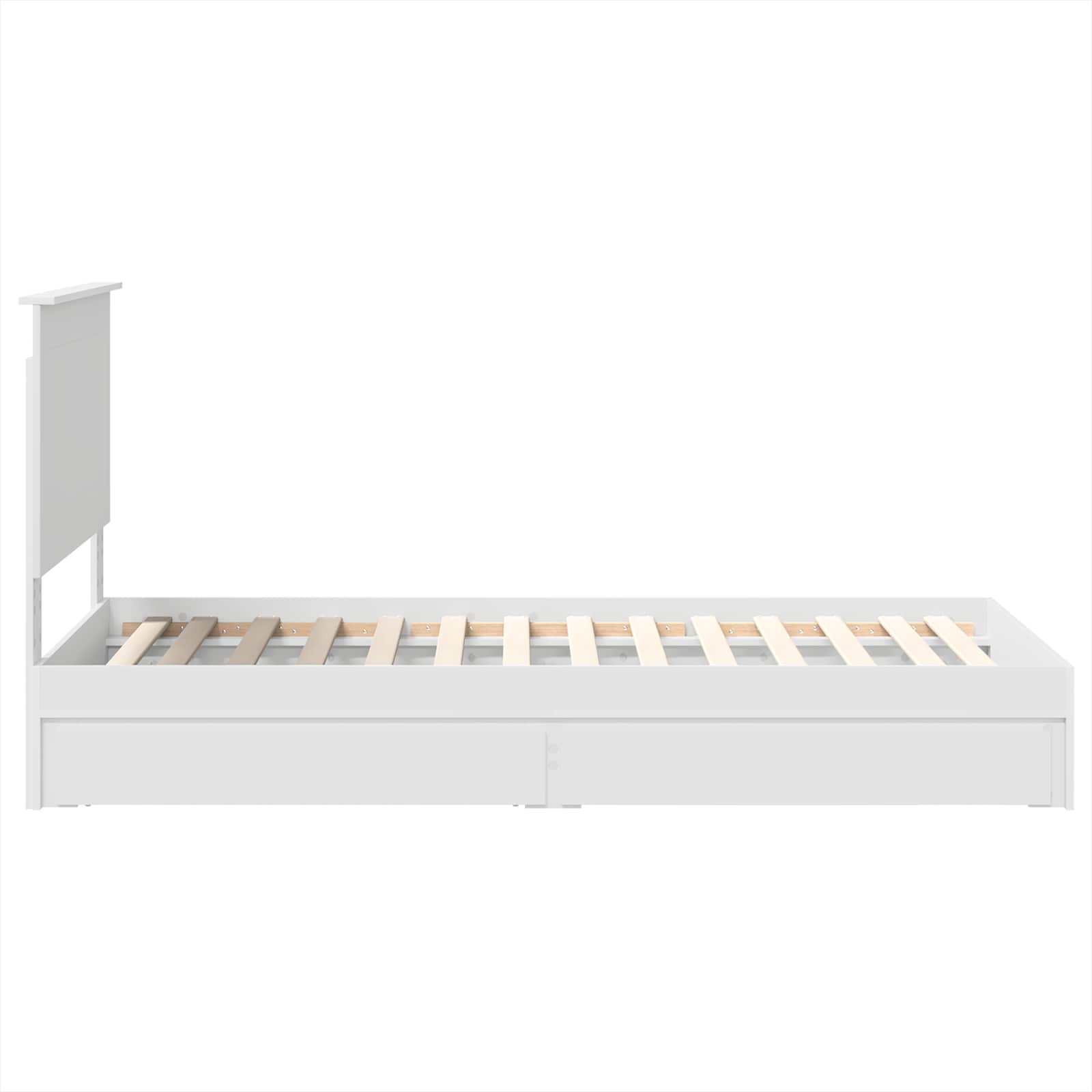 Krevet s od storage Bijelo 75 x 190 cm Konstruirano drvo