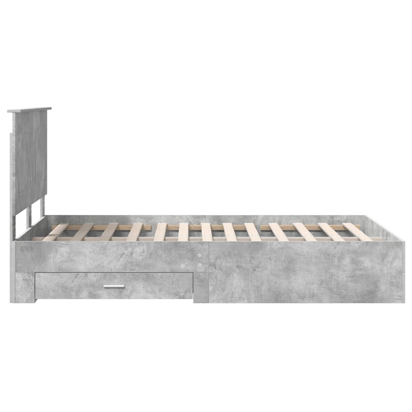 Krevetna konstrukcija s ladicama Betonski sivi 135 x 190 cm