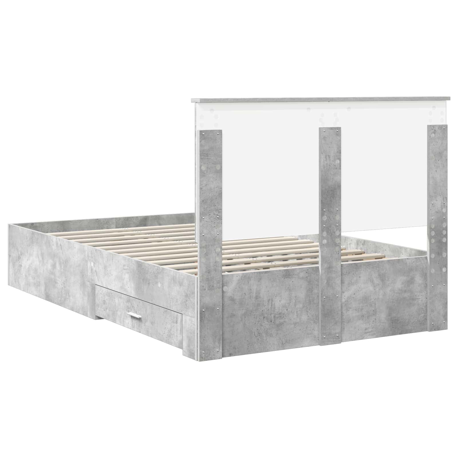 Krevetna konstrukcija s uzglavljem Betonski sivi 120 x 200 cm