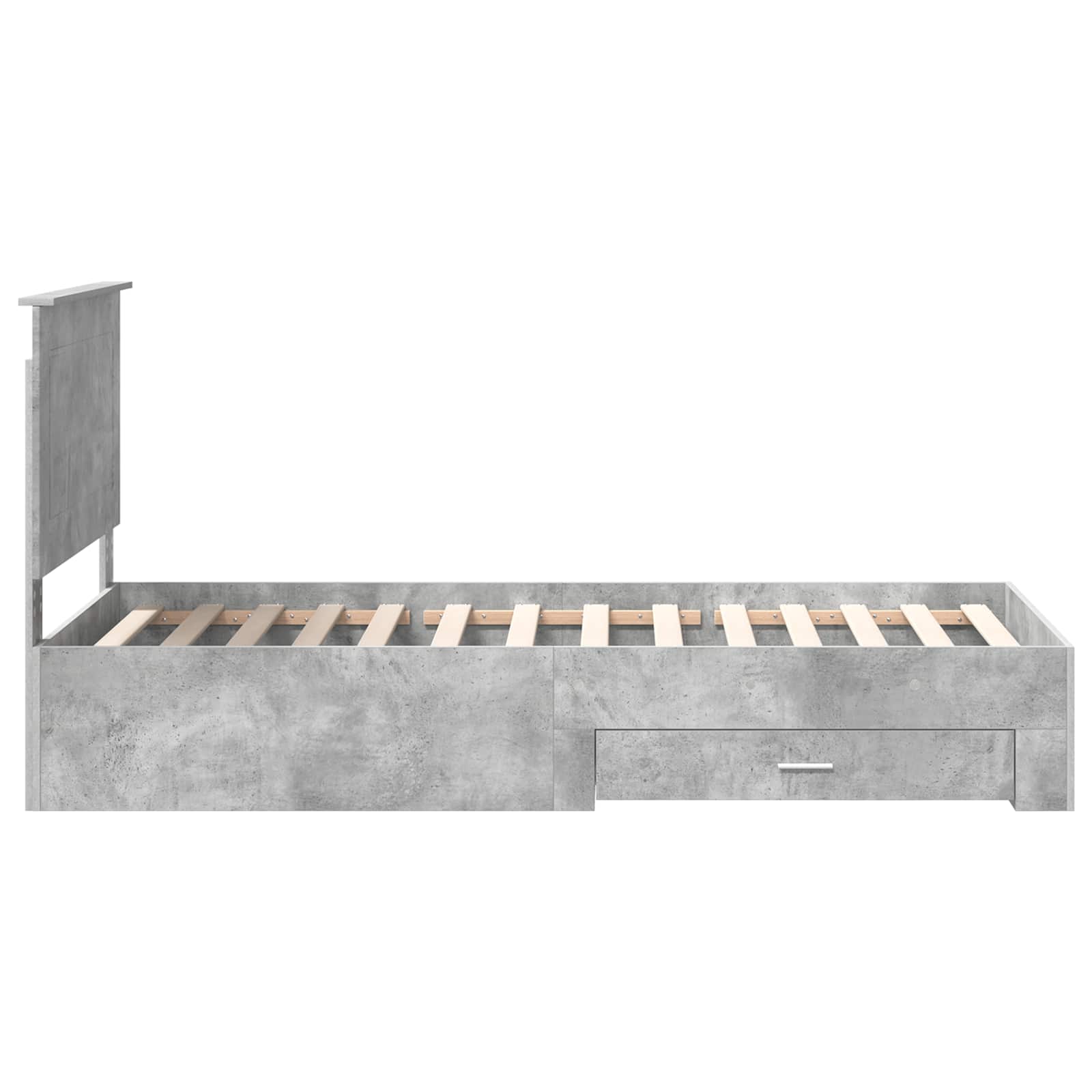 Krevetna konstrukcija s uzglavljem Betonski sivi 90 x 190 cm