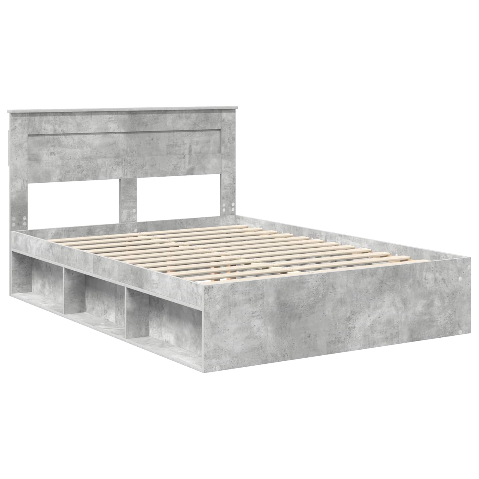 Krevetna konstrukcija Beton 160 x 200 cm Čvrsto borovo drvo