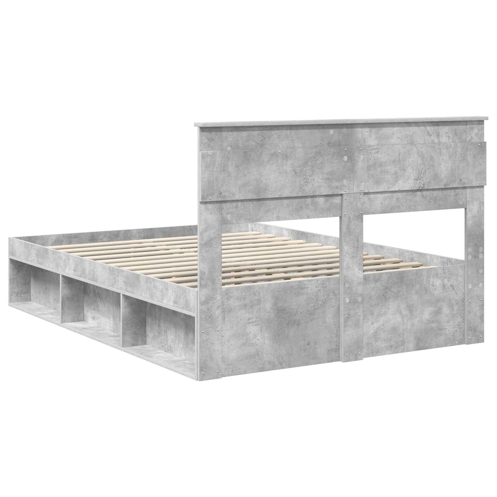 Krevetna konstrukcija Beton 140 x 190 cm Čvrsto borovo drvo