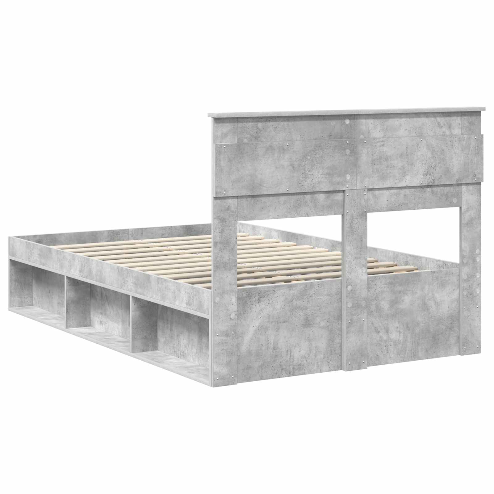 Krevetna konstrukcija s uzglavljem Betonska siva 135 x 190 cm