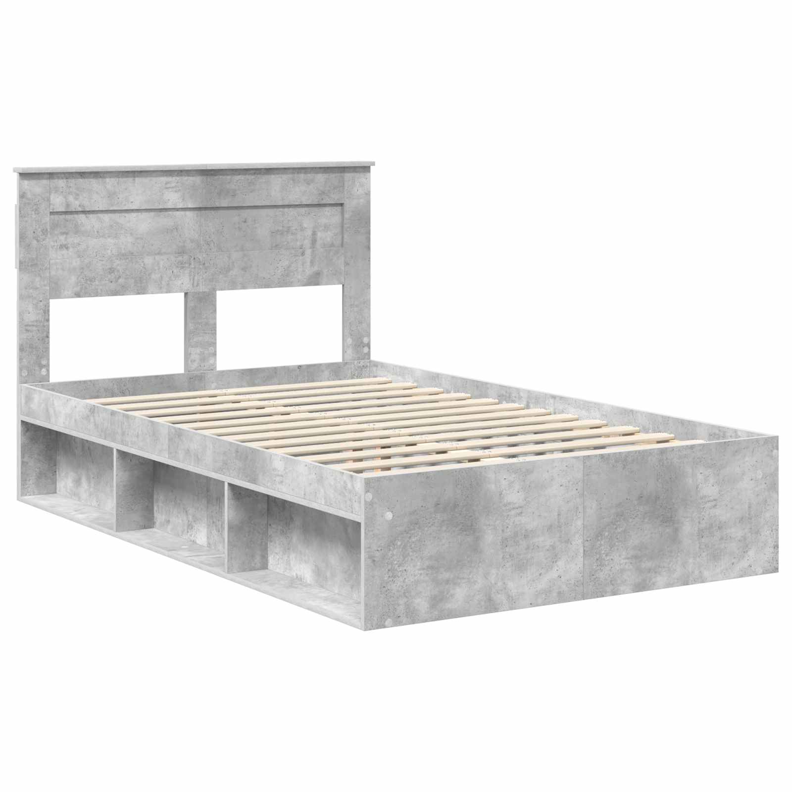 Krevetna konstrukcija Beton 120 x 190 cm Čvrsto borovo drvo