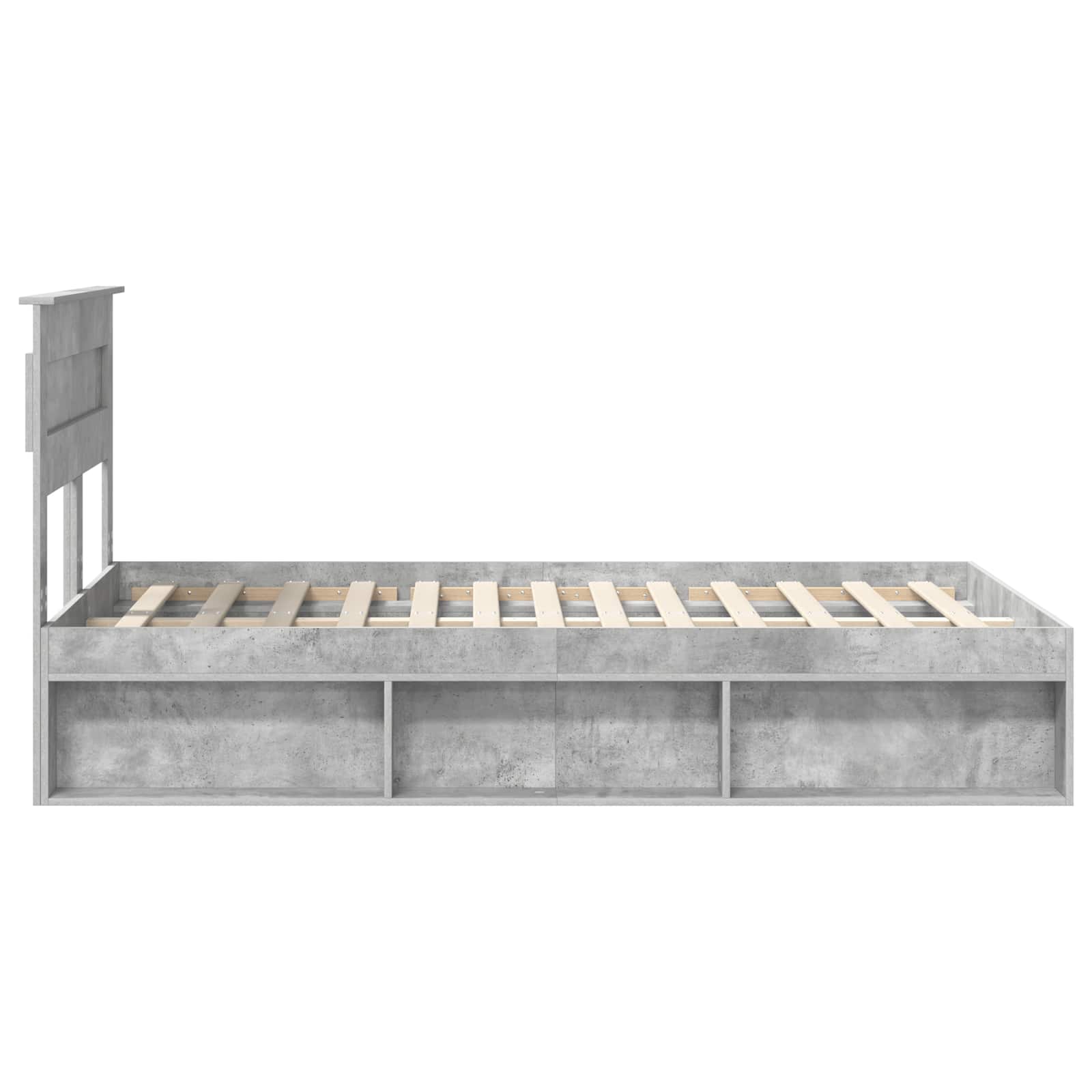 Krevetna konstrukcija Beton 120 x 190 cm Čvrsto borovo drvo