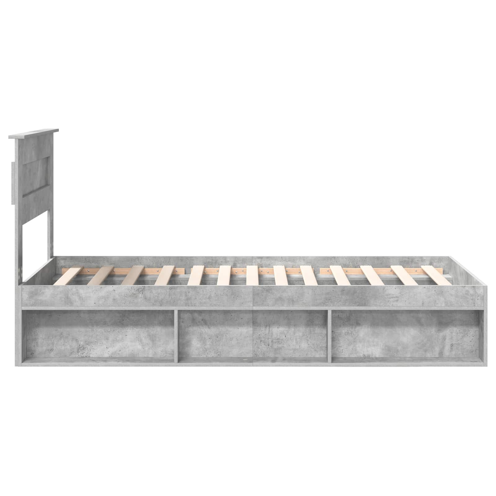 Krevetna konstrukcija s uzglavljem Betonska siva 100 x 200 cm