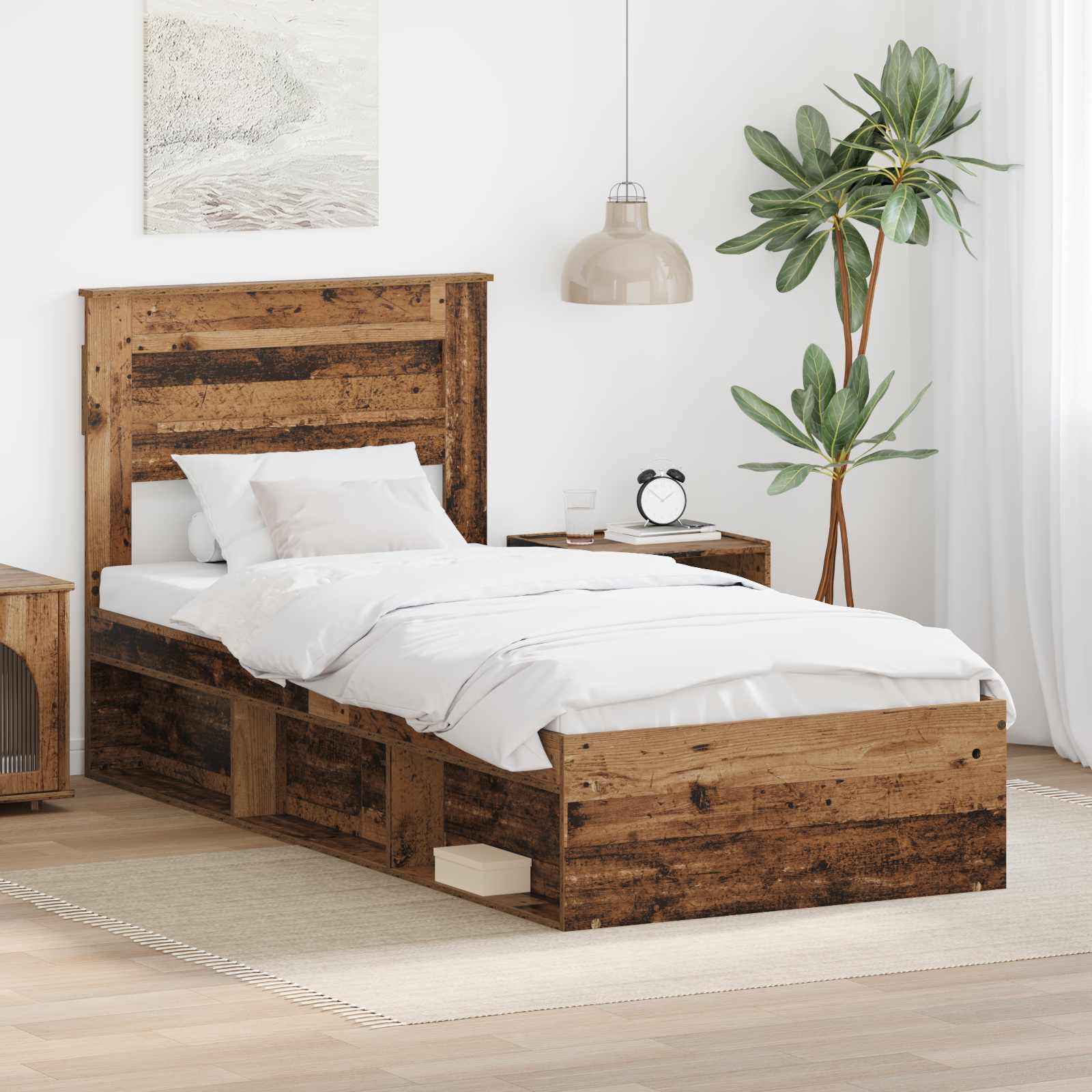 Krevetna konstrukcija Staro drvo 90 x 190 cm Čvrsto borovo drvo