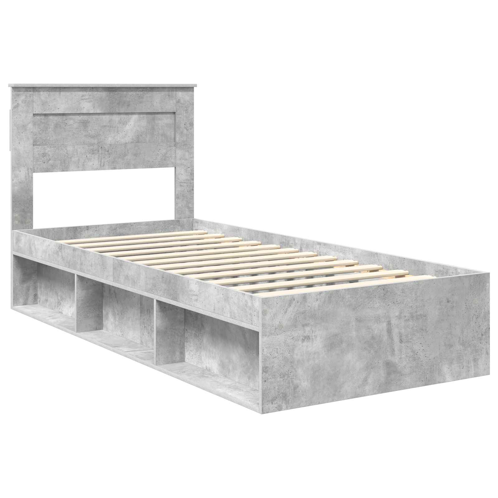 Krevetna konstrukcija Beton 90 x 200 cm Čvrsto borovo drvo