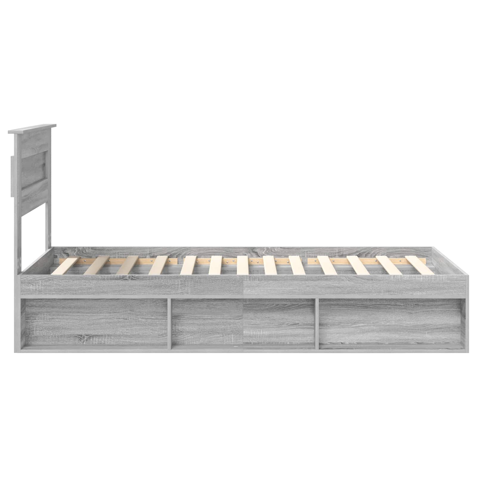 Krevetna konstrukcija s uzglavljem Siva Sonoma 75 x 190 cm