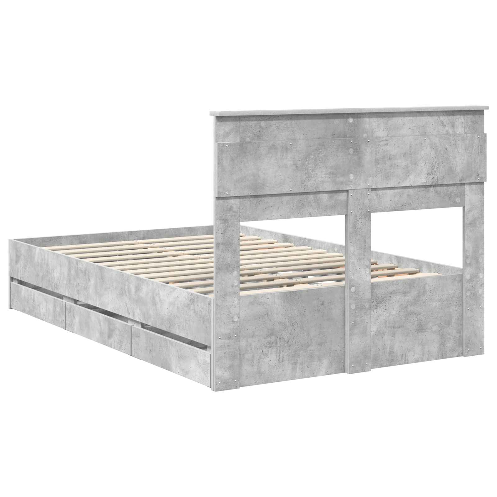Krevetna konstrukcija s ladicama Betonski sivi 120 x 190 cm