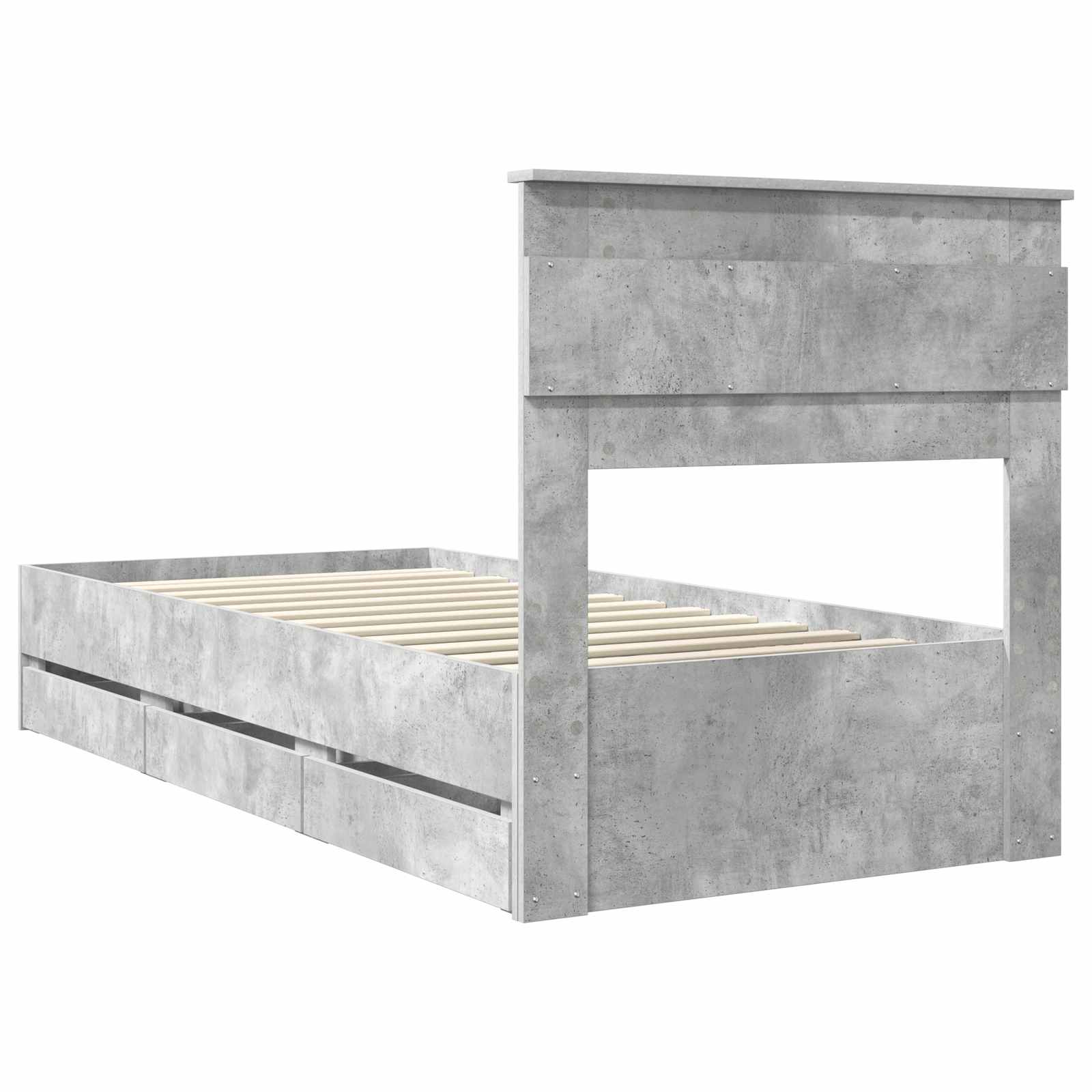 Krevetna konstrukcija s ladicama Betonski sivi 90 x 200 cm