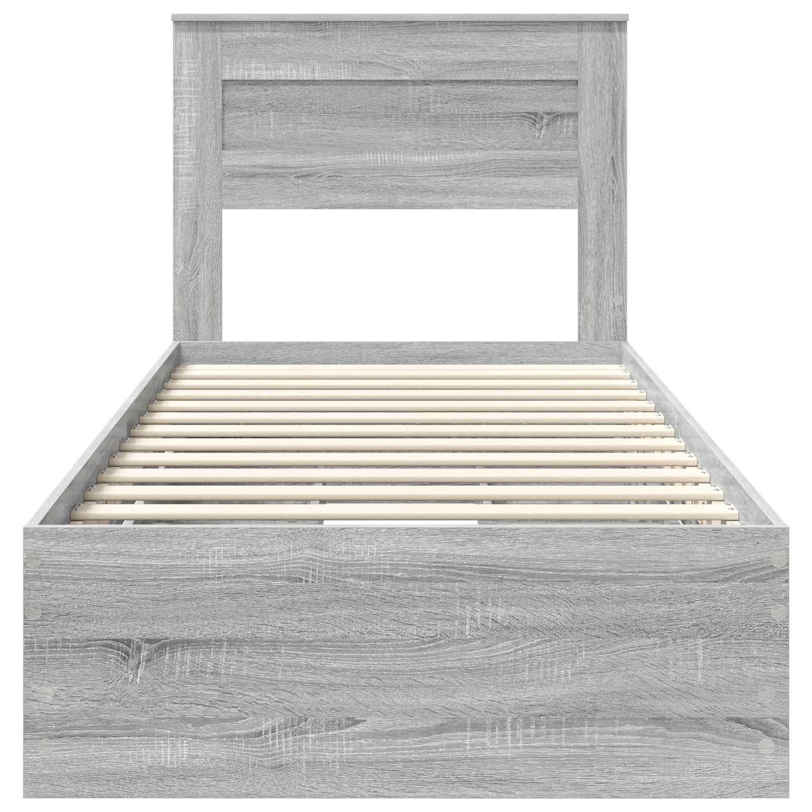 Krevetna konstrukcija Siva Sonoma 90 x 200 cm Inženjersko Drvo