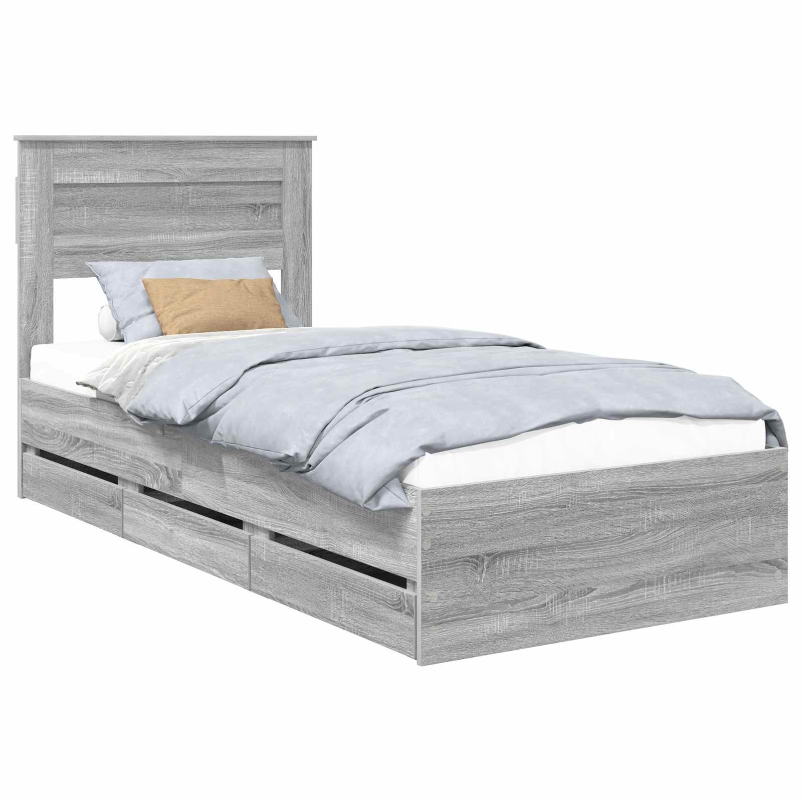 Krevetna konstrukcija Siva Sonoma 75 x 190 cm Inženjersko Drvo