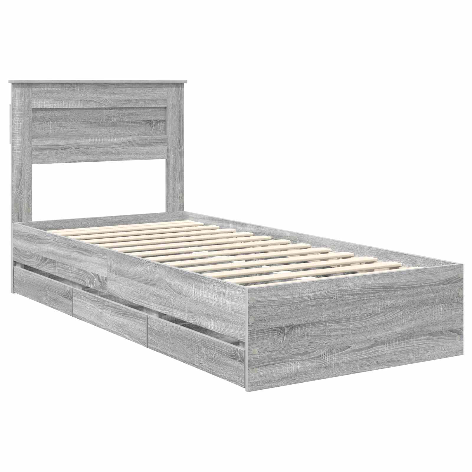 Krevetna konstrukcija Siva Sonoma 75 x 190 cm Inženjersko Drvo
