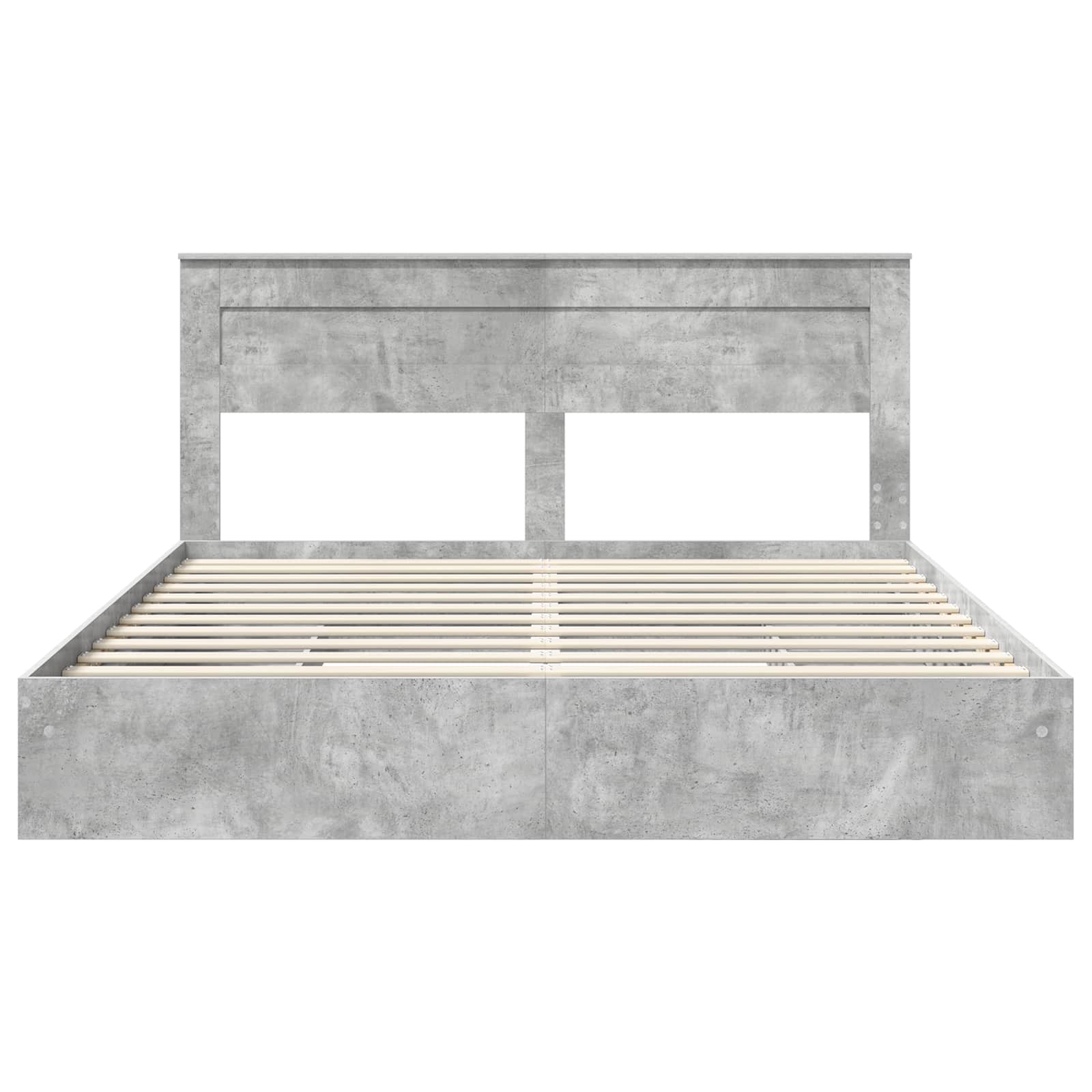 Krevet s od storage s uzglavljem Betonski sivi 200 x 200 cm