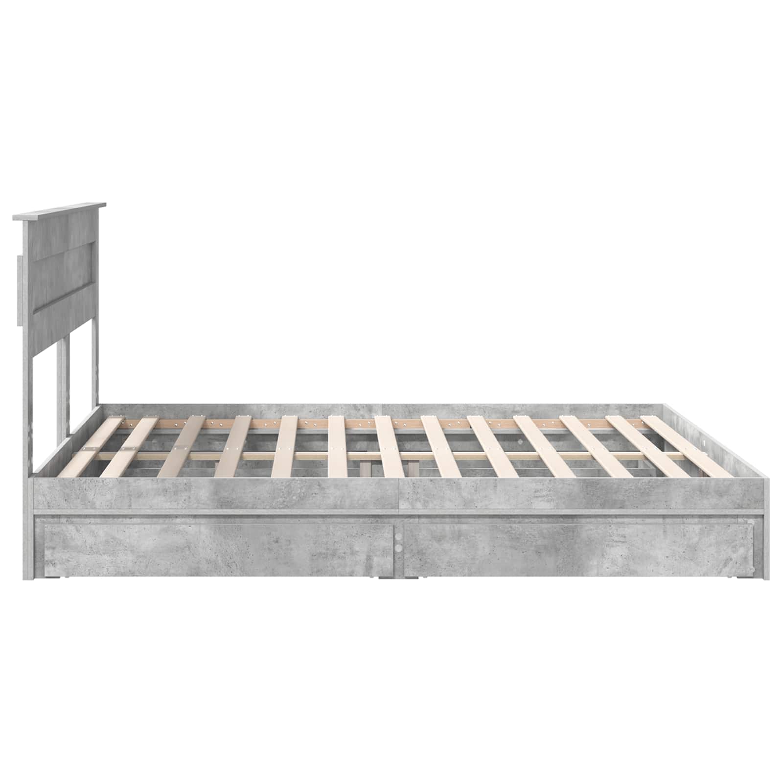 Krevet s od storage s uzglavljem Betonski sivi 200 x 200 cm