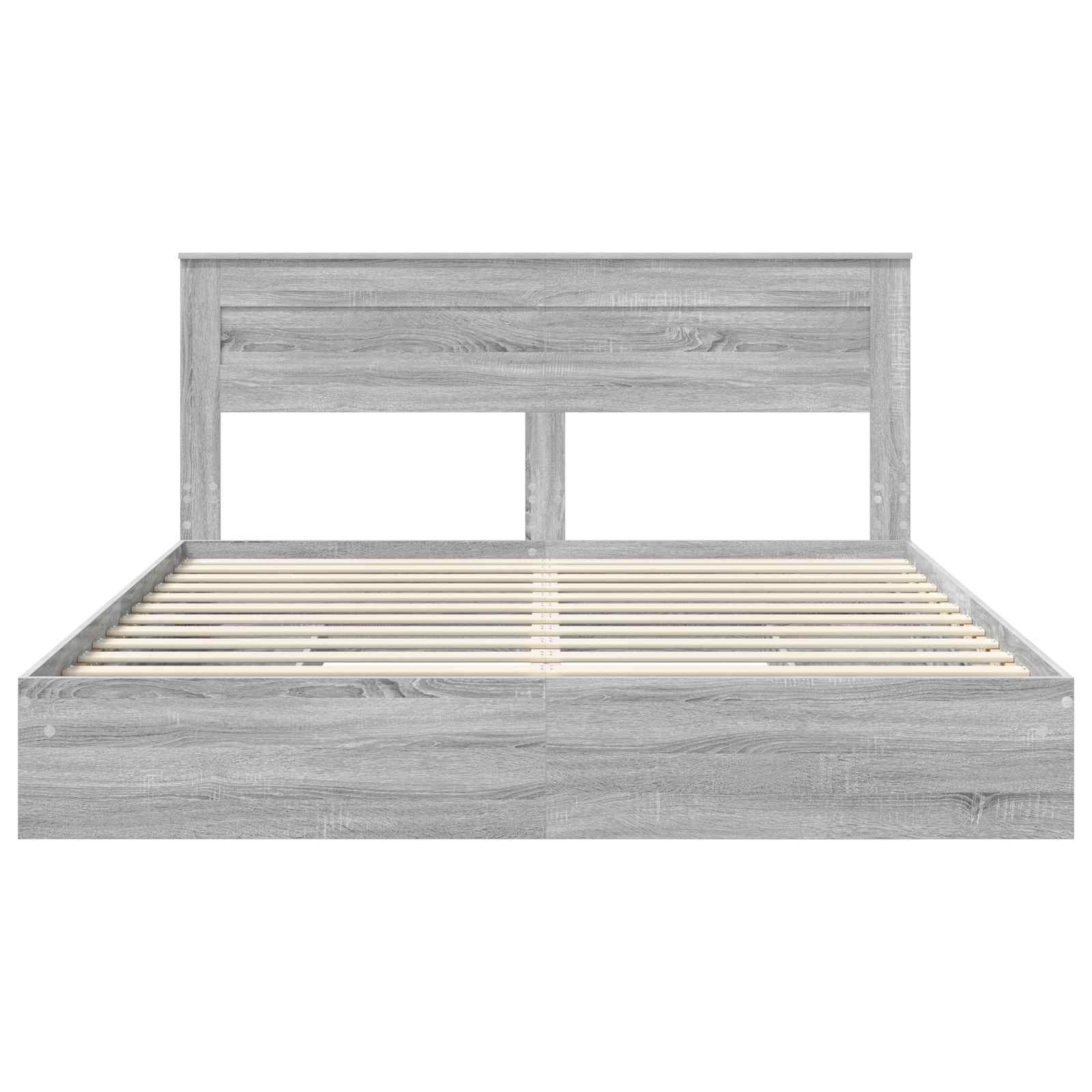 Krevet s od storage Siva Sonoma 200 x 200 cm Konstruirano drvo