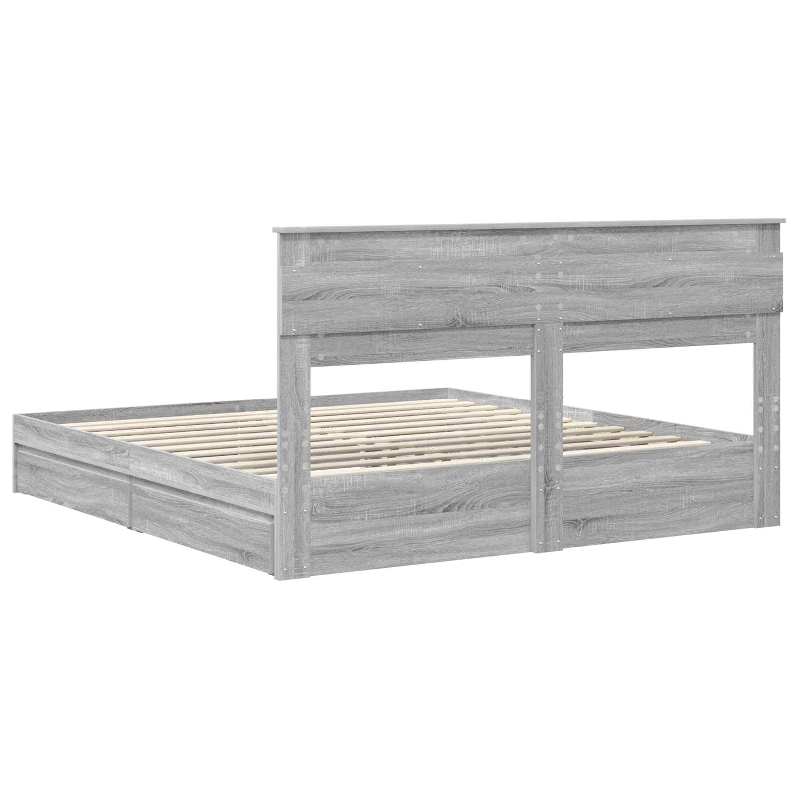 Krevet s od storage Siva Sonoma 180 x 200 cm Konstruirano drvo