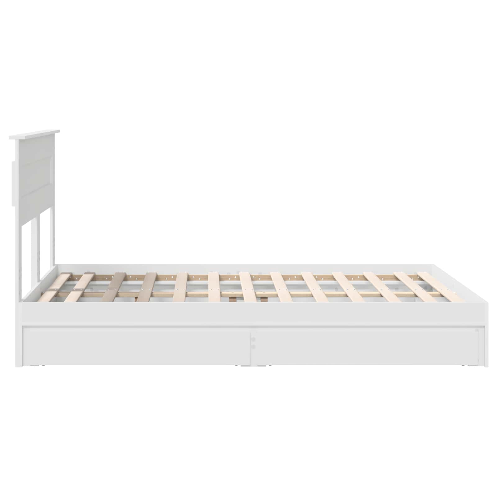 Krevet s od storage Bijelo 160 x 200 cm Konstruirano drvo
