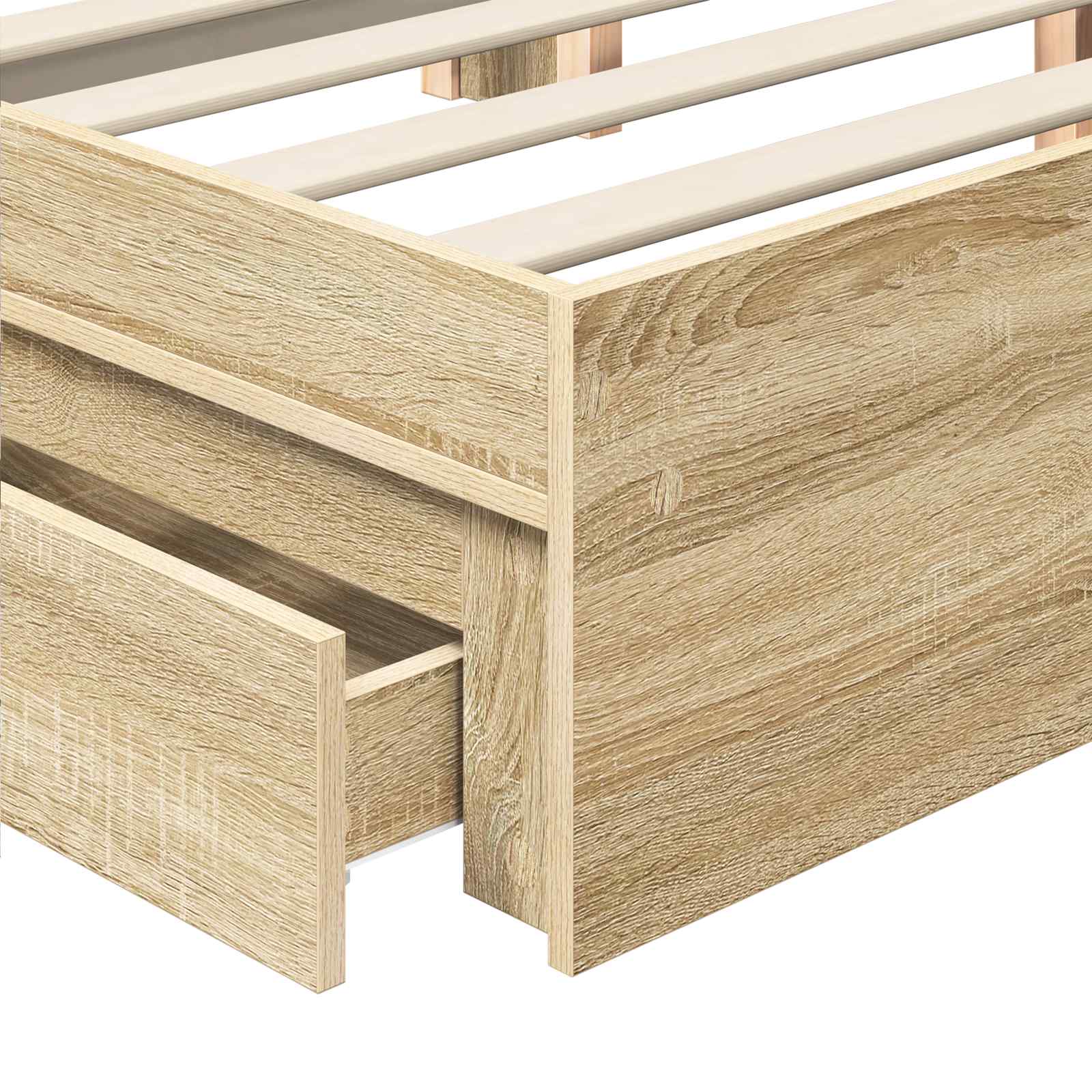 Krevet s od storage Sonoma hrast 160 x 200 cm Konstruirano drvo