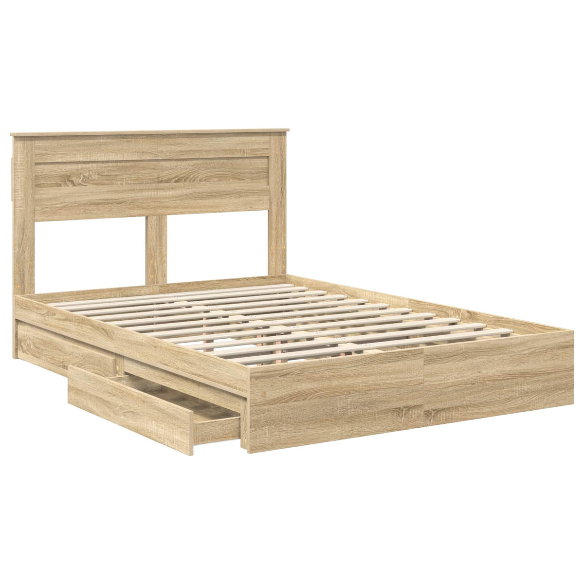 Krevet s od storage Sonoma hrast 160 x 200 cm Konstruirano drvo