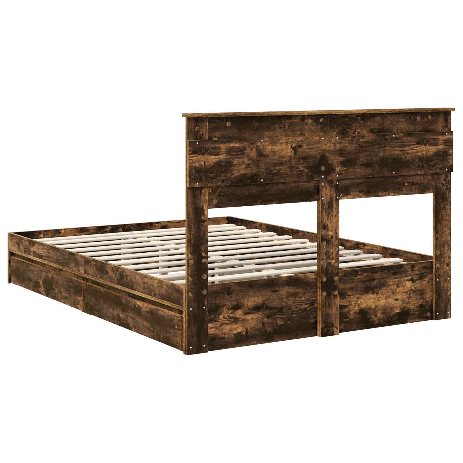 Krevet s od storage s uzglavljem Dimljeni hrast 160 x 200 cm