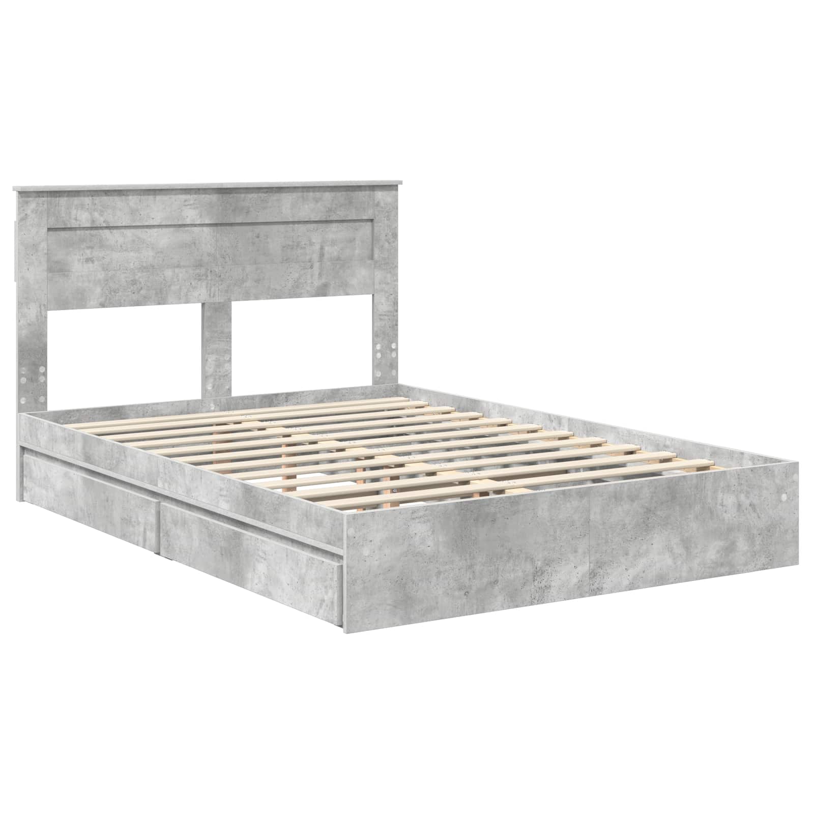 Krevet s od storage s uzglavljem Betonski sivi 150 x 200 cm