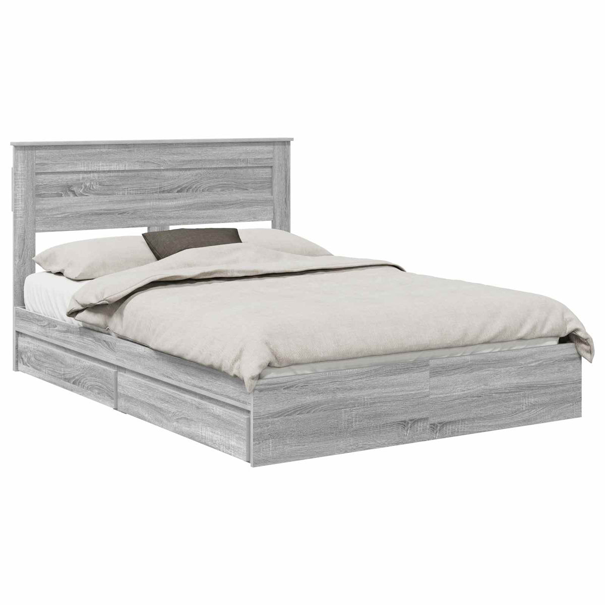 Krevet s od storage Siva Sonoma 150 x 200 cm Konstruirano drvo