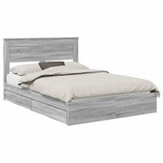 Krevet s od storage Siva Sonoma 150 x 200 cm Konstruirano drvo
