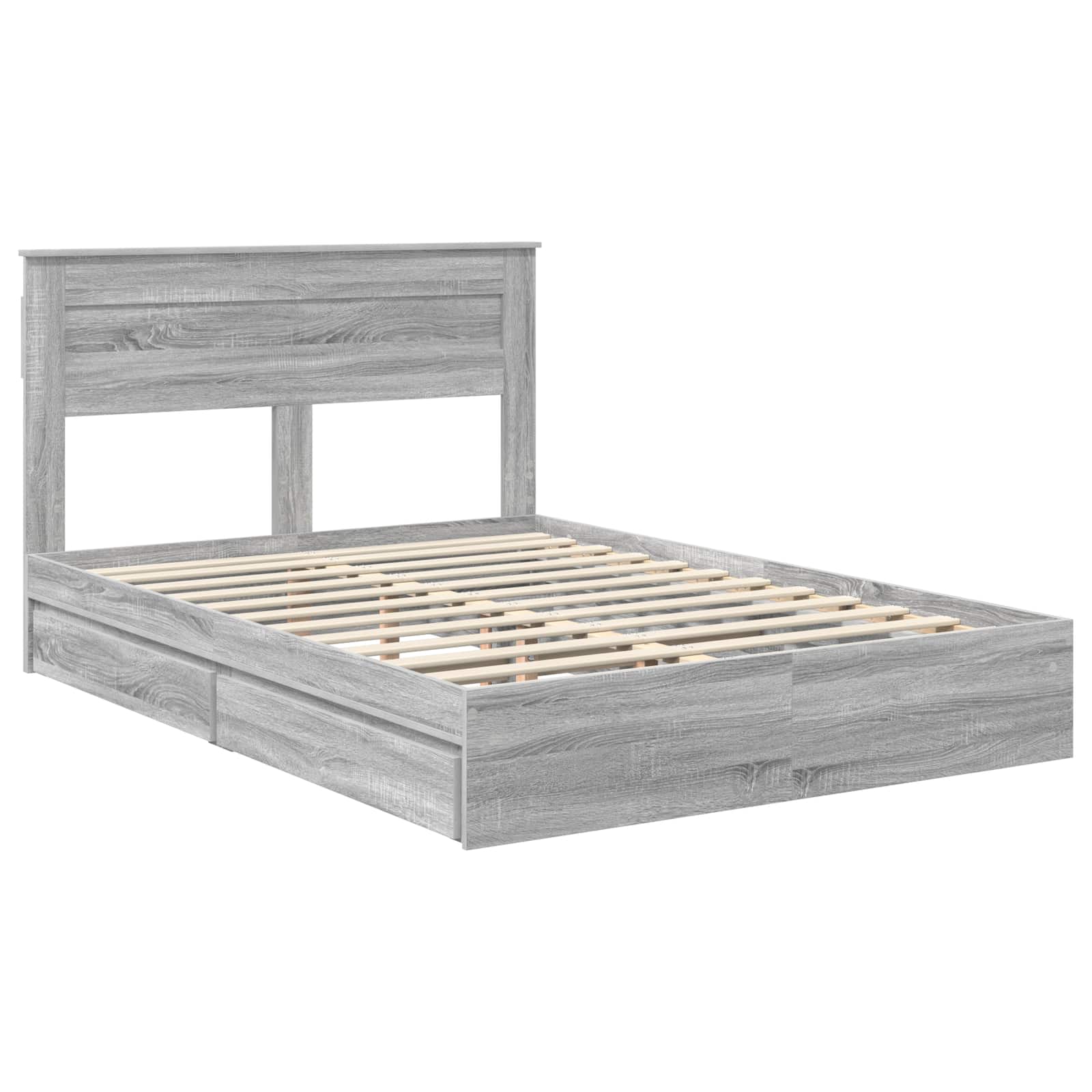Krevet s od storage Siva Sonoma 150 x 200 cm Konstruirano drvo