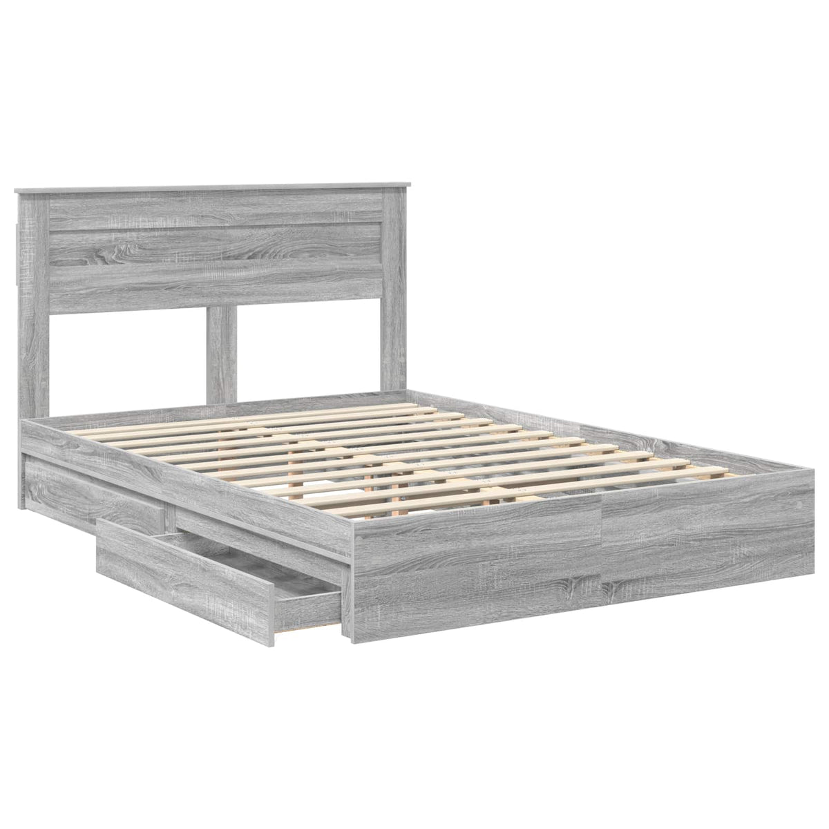 Krevet s od storage Siva Sonoma 150 x 200 cm Konstruirano drvo