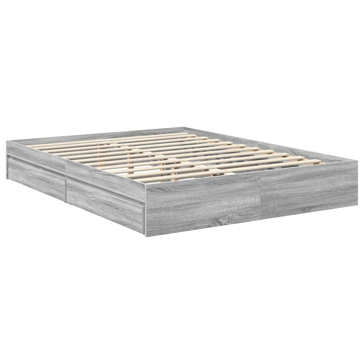 Krevet s od storage Siva Sonoma 150 x 200 cm Konstruirano drvo