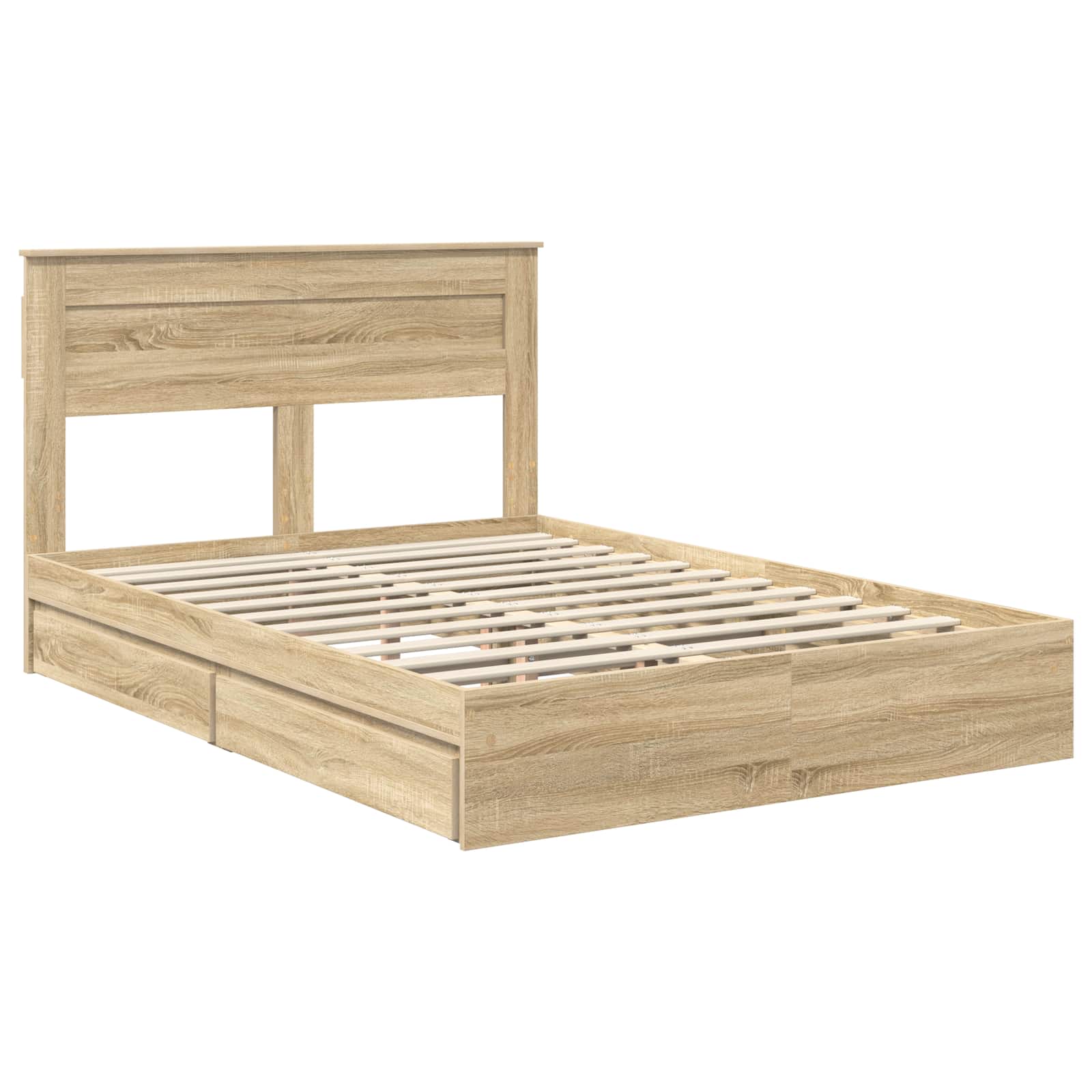 Krevet s od storage Sonoma hrast 140 x 200 cm Konstruirano drvo