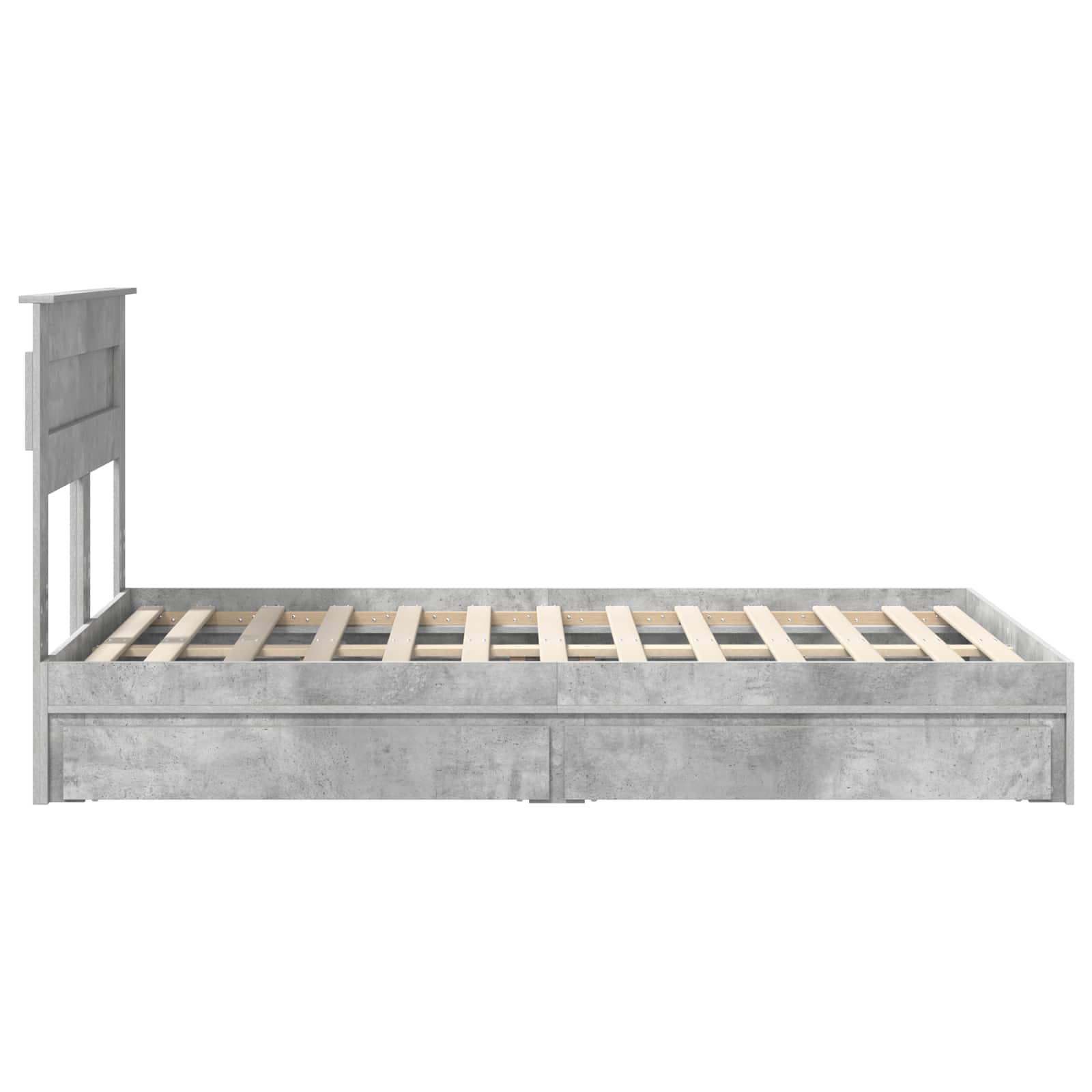 Krevet s od storage s uzglavljem Betonski sivi 135 x 190 cm