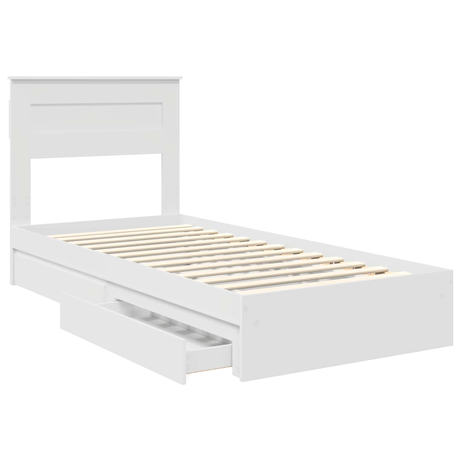 Krevet s od storage Bijelo 75 x 190 cm Konstruirano drvo